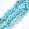 Handmade Evil Eye Lampwork Beads Strands LAMP-S191-02B-14-2