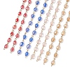 Oval Glass Beaded Link Chains AJEW-JB01471-2