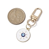 Flat Round with Evil Eye Alloy Enamel Pendant Decorations HJEW-JM02408-02-3