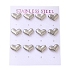 304 Stainless Steel Heart Stud Earrings EJEW-C099-12P-1