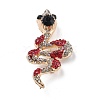 Snake Alloy Rhinestone Brooch Pins JEWB-Z034-01G-01-1