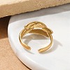 304 Stainless Steel Leaf Open Cuff Rings for Unisex RJEW-Q003-04G-5