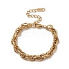 304 Stainless Steel Rope Chain Bracelet for Men Women BJEW-P284-09G-1