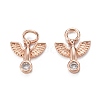 Brass Clear Cubic Zirconia Charms ZIRC-C024-16-2