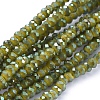 Electroplate Glass Beads Strands GLAA-F079-FR09-1