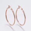 304 Stainless Steel Hoop Earrings EJEW-F105-08RG-1