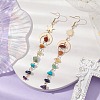 Natural Mixed Stone & Synthetic Turquoise Dangle Earrings EJEW-JE06051-01-2