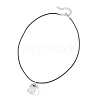 Halloween Resin Ghost Pendant Black Waxes Cord Necklaces for Women NJEW-TA00209-4