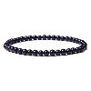 4mm Round Synthetic Blue Goldstone Beads Bracelet for Men LS-KG3069-17-1