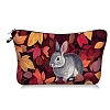 Rabbit Print Polyester Cosmetic Zipper Pouches PW-WGE068E-01-1