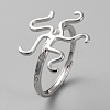 Anti-Tarnish Rhodium Plated 925 Sterling Silver Adjustable Rings Base STER-WH0011-27P-1