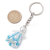 Glass Seed Bead with Acrylic Angel Keychain KEYC-MZ00026-05-3