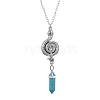 Synthetic Turquoise Pendant Necklaces NJEW-JN04694-02-2