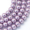 Baking Paint Pearlized Glass Pearl Round Bead Strands X-HY-Q003-10mm-44-1