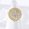 Brass Micro Pave Clear Cubic Zirconia Cuff Rings RJEW-M066-03G-02-1