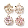 Brass Micro Pave Cubic Zirconia Charms KK-F871-23G-1