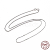 Anti-Tarnish Rhodium Plated 925 Sterling Silver Wheat Chains Necklace for Women STER-I021-03A-P-2