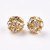 Brass Clear Rhinestone Beads RB-A017-12mm-G-2