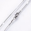 Non-Tarnish 304 Stainless Steel Flat Snake Chain Necklaces NJEW-O102-27P-2