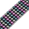 Baking Painted Pearlized Glass Pearl Round Bead Strands PEAR-H019-02C-10-1