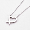 304 Stainless Steel Pendant Necklaces NJEW-L155-13-4