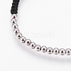Adjustable Brass Braided Beaded Bracelets BJEW-JB03778-02-2