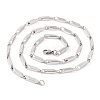 Non-Tarnish 304 Stainless Steel Rectangle Link Chain Necklaces for Women NJEW-G140-05P-2