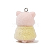Animal Theme Flocky Opaque Resin Pendants RESI-H042-01P-19-3
