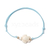 Synthetic Turquoise Turtle Braided Bead Bracelet BJEW-JB11085-3