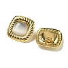 Cat Eye 304 Stainless Steel Square Stud Earrings EJEW-G400-63G-3