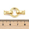 Brass Micro Pave Clear Cubic Zirconia Fold Over Clasps KK-M311-13G-3