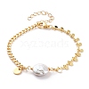 Natural Baroque Pearl Keshi Pearl Link Bracelets X-BJEW-JB05803-01-1