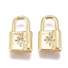 Brass Micro Pave Cubic Zirconia Pendants X-ZIRC-G168-37G-1