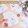 120Pcs 3 Style Rectangle with Women Pattern Cardboard Jewelry Display Cards CDIS-SZ0001-17-3