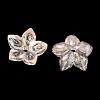 Two Tone Transparent Glass Bead Cap GLAA-H041-01E-2