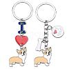 WEWAYSMILE 2 pcs Dog Keychain Car Keychain Pet Pendant Key-Ring Lovely Dog Key-ring Portable Metal Keychain Gift for Pet Lover Birthday Puppy Theme Party Supplies (Yellow Corgi) JX789A-1