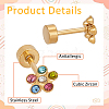 ANATTASOUL 4 Pairs 4 Colors Rhinestone Flower Stud Earrings EJEW-AN0004-72-3