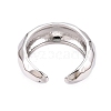 Brass Open Cuff Rings for Women RJEW-D016-08P-2