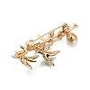 Bamboo Leaf Alloy Enamel Brooch JEWB-Q002-01G-2