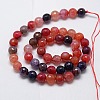 Natural Agate Round Beads Strand G-L084-8mm-12-3