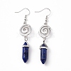 Gemstone Bullet with Vortex Dangle Earrings EJEW-I276-02P-2