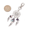 10Pcs 5 Styles Woven Net/Web with Wing Alloy Pendant Decorations HJEW-JM02975-02-3