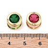 Rack Plating Brass Micro Pave Cubic Slide Charms KK-Z064-37G-3