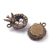 Antique Bronze Plated Light Grey Pearl Alloy Pendants LS-PALLOY-Z001-01-3
