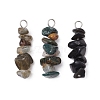 3Pcs Natural Labradorite & Moss Agate & Obsidian Chip Beaded Constellation Pendants PALLOY-JF03043-10-1