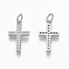 Brass Micro Pave Cubic Zirconia Charms ZIRC-R109-024A-P-NF-1