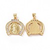 Brass Micro Pave Clear Cubic Zirconia Pendants ZIRC-F135-23G-1