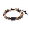 Natural Mixed Gemstone Braided Bead Bracelets PW-WG96204-21-1