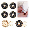 6Pcs Flower Alloy Resin Cufflinks FIND-ME0003-15G-01-1