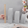 3Pcs 3 Sizes Vertical MDF Wood Covered with Velvet Necklace Display Stands NDIS-WH0023-001B-3